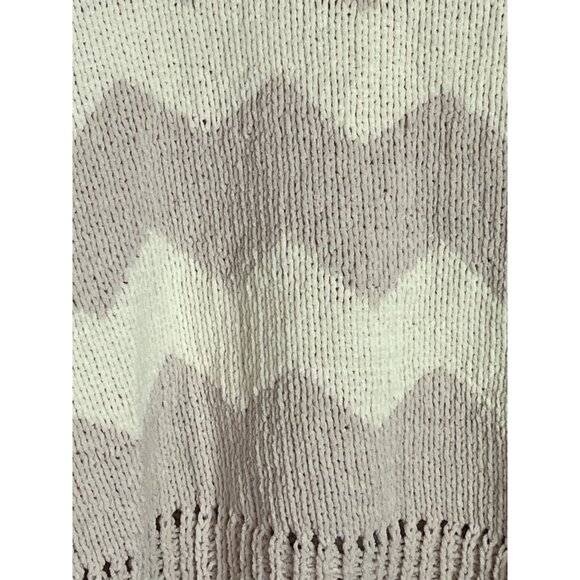 Kendall and Kylie Sweater Womens Medium Knit Top Tan Brown Chevron Winter Fall - Picture 13 of 16